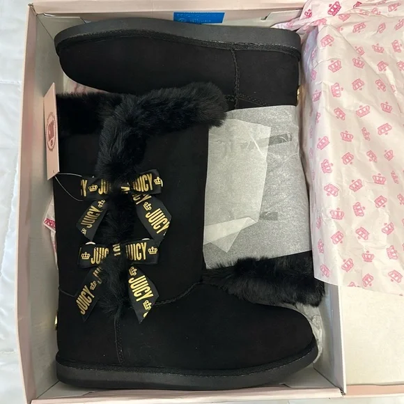 Juicy Couture women’s black boots size 8 - Picture 1 of 8